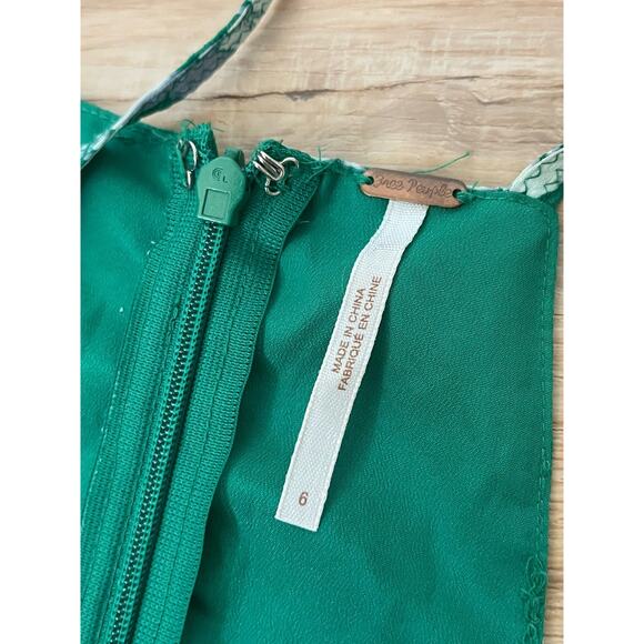 Free People Green Floral Meadow Rue Sleeveless Wide Leg Jumpsuit, Size 6 - Picture 9 of 10